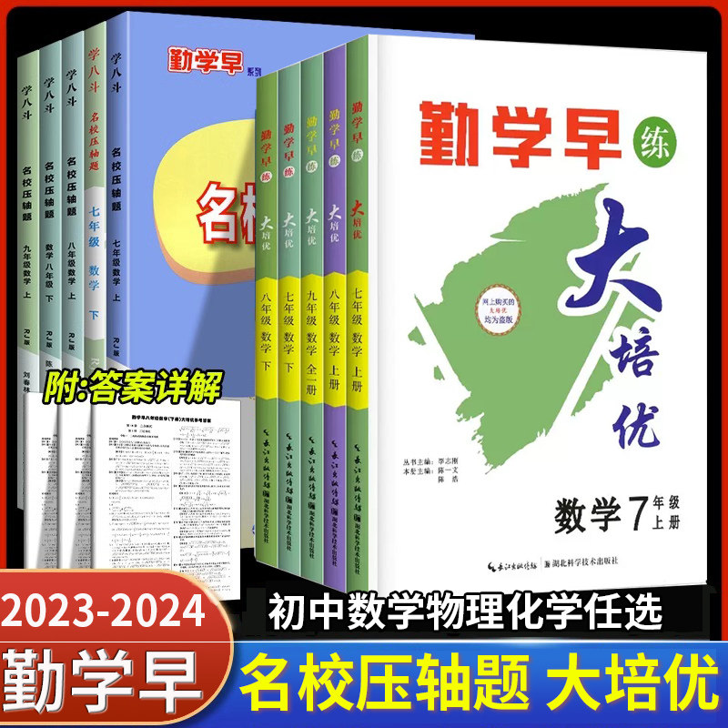 2024版勤学早大培优七八九年级上下册数学物理人教版 勤学早练名校压轴题初中789年级数学物理化学全一册练习题人教版送参考答案怎么样,好用不?