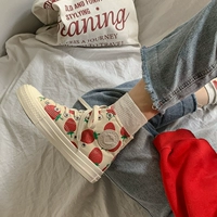 小 帆布 giày nữ phiên bản Hàn Quốc của giày ulzzang 2019 giày thủy triều mới retro Hồng Kông nếm giày cao - Plimsolls giầy fila nữ