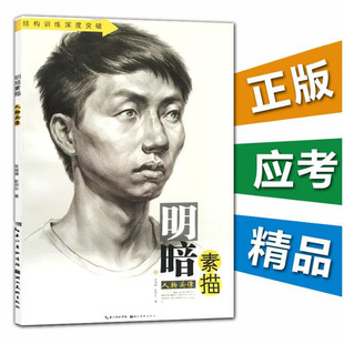 明暗素描人物头像 高考美术校联艺考前临摹参考指导书籍零基础初学者入门自学素描速写人物场景结构透视绘画技法教程教材临摹范本