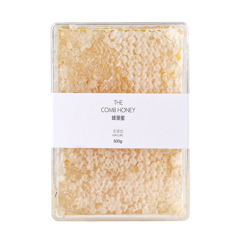 蜂巢蜜500g盒装嚼着吃纯正天然蜂蜜农家自产土蜂蜜荆条巢蜜