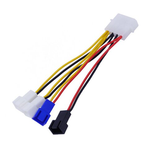 风扇转接线 D口转3Pin一分四大4p转3pin风扇三档调速线 12V7V5V