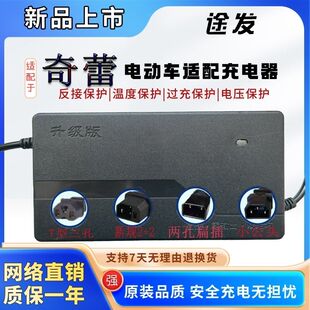 奇蕾电动车电瓶适配充电器48V12Ah60V72伏96V108V120V20AH两孔