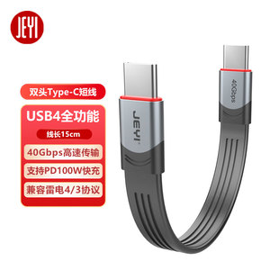 佳翼雷电3数据线40G C转USB3.1移动固态硬盘连接线硬盘盒数据线短线PD60W充电线 10GTYPE