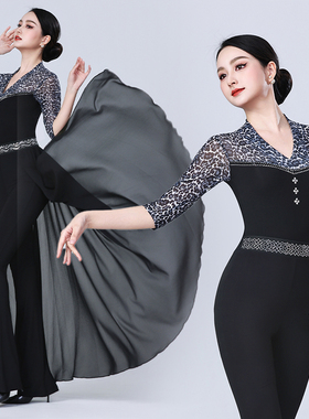 豹纹新款显瘦形体礼仪训练服女高端模特走秀导师培训练功舞蹈衣服