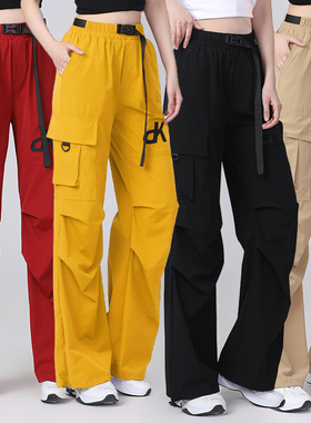 2025新款广场舞服装女美式工装长裤团体跳舞蹈健身操衣服夏季裤子