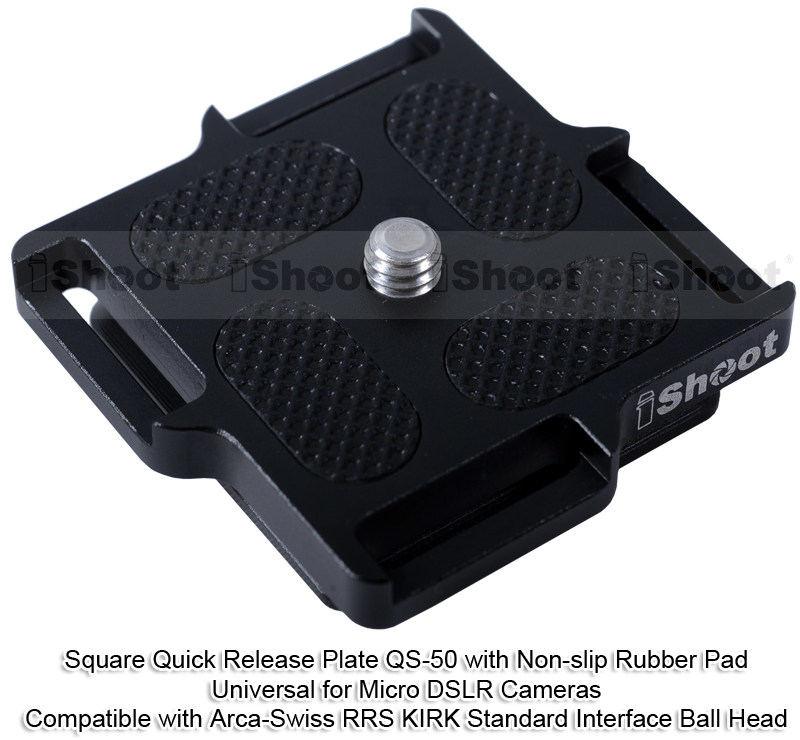 QS-50全金属快装板正方形1/4螺丝孔背带扣防滑胶通用小型DV/DC