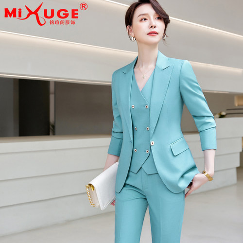 9分长袖轻薄舒适职业套装
