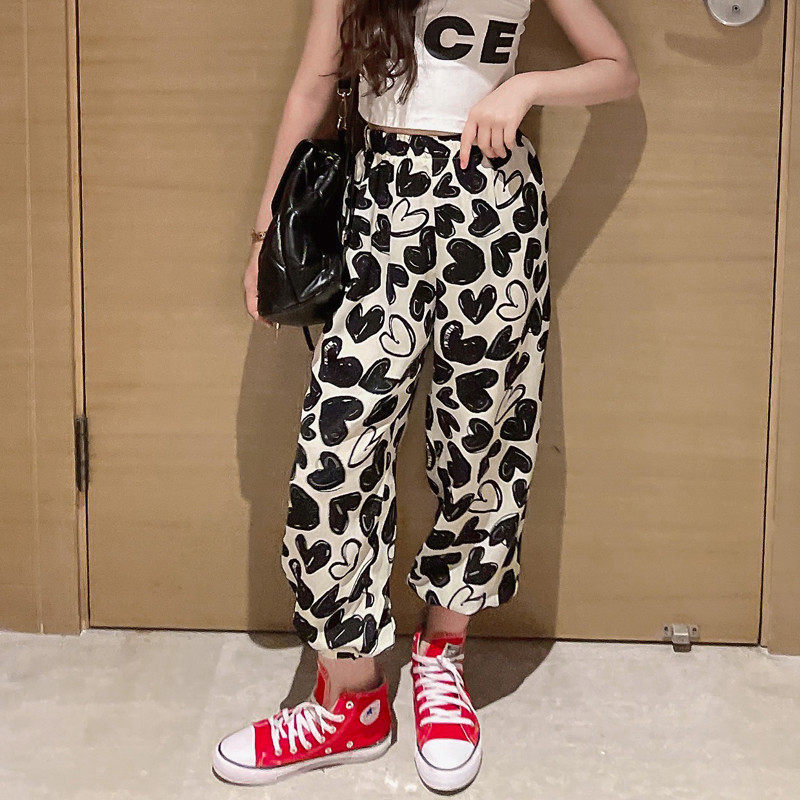 女童夏天冰丝裤子外穿女孩休闲裤2026夏季宽松洋气儿童束脚防蚊裤