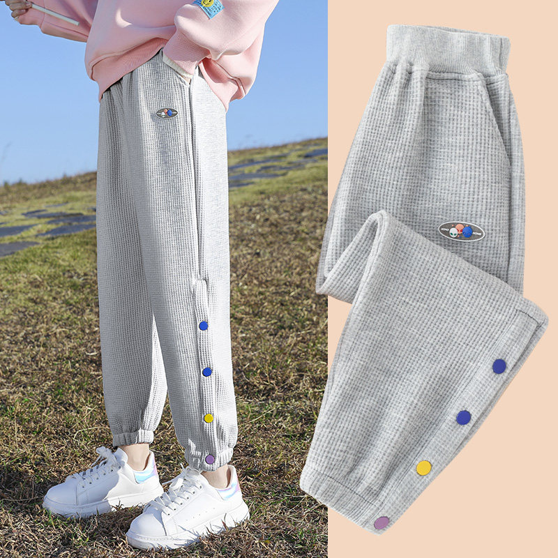 女童运动裤春秋款2026新款套装儿童裤子春季大童春装薄款女孩卫裤