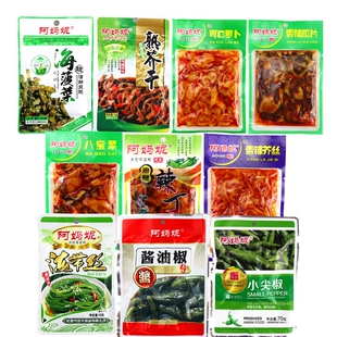 阿妈妮咸菜55g袋酱油椒海菠菜八宝菜小尖椒海带丝可口萝卜熟芥干