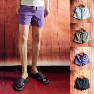 泉短裤 2026男士 不过膝温大码 速干防水超短三分裤 有内衬 纯色沙滩裤