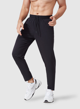 春夏轻薄跑步运动裤男士青年抽绳微弹松紧腰透气速干健身休闲长裤