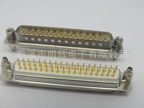 现货销售D-SUB插座 DP37公头直插焊板180度 带鱼叉螺母 DB37针式