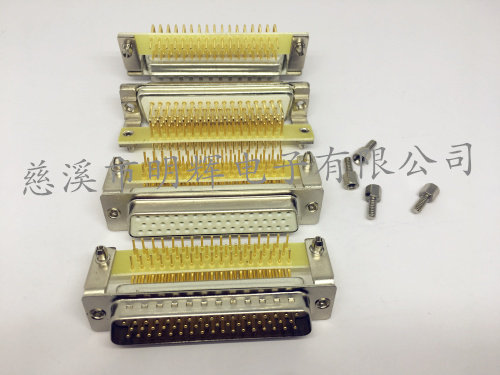 现货HDR50弯脚90度焊板 DB50弯脚铁架挡板 三排串口车针镀金插座