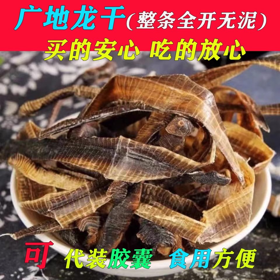 地龙中药材饮片野生地龙干蚯蚓干全开长地龙片正宗广西广地龙整条