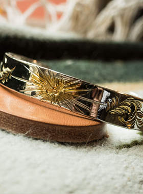 z-native原first arrows雕金师飞鹰射线嵌金唐草手镯可情侣