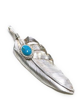 znative原firstarrows职人手作天然原矿绿松石梭形羽毛吊坠