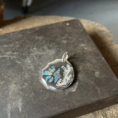 znative原firstarrows雕金师欧帕唐草凤凰印第安风格联名银饼吊坠