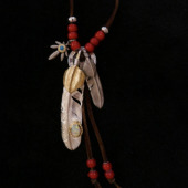 z.native原firstarrows职人手工复古上金配金圈欧帕唐草羽毛吊坠