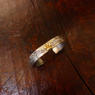 z.native原firstarrows职人独立品牌牡丹叶唐草纹金芙蓉手镯