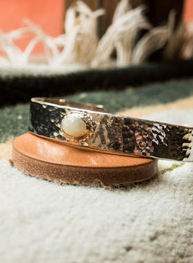 z-native原first arrows雕金师欧帕石槌纹平打手镯可情侣