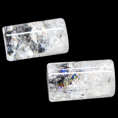 如鸿天然白水晶原石圆柱摆件