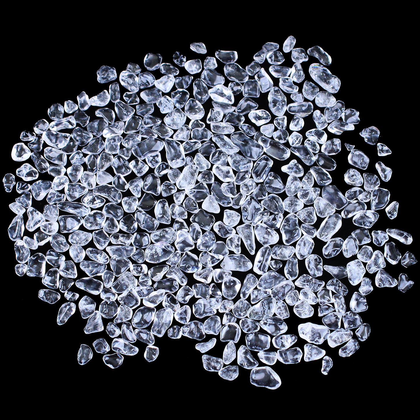 如鸿天然白水晶碎石摆件消磁石鱼缸石原石矿石废料小颗粒宝石