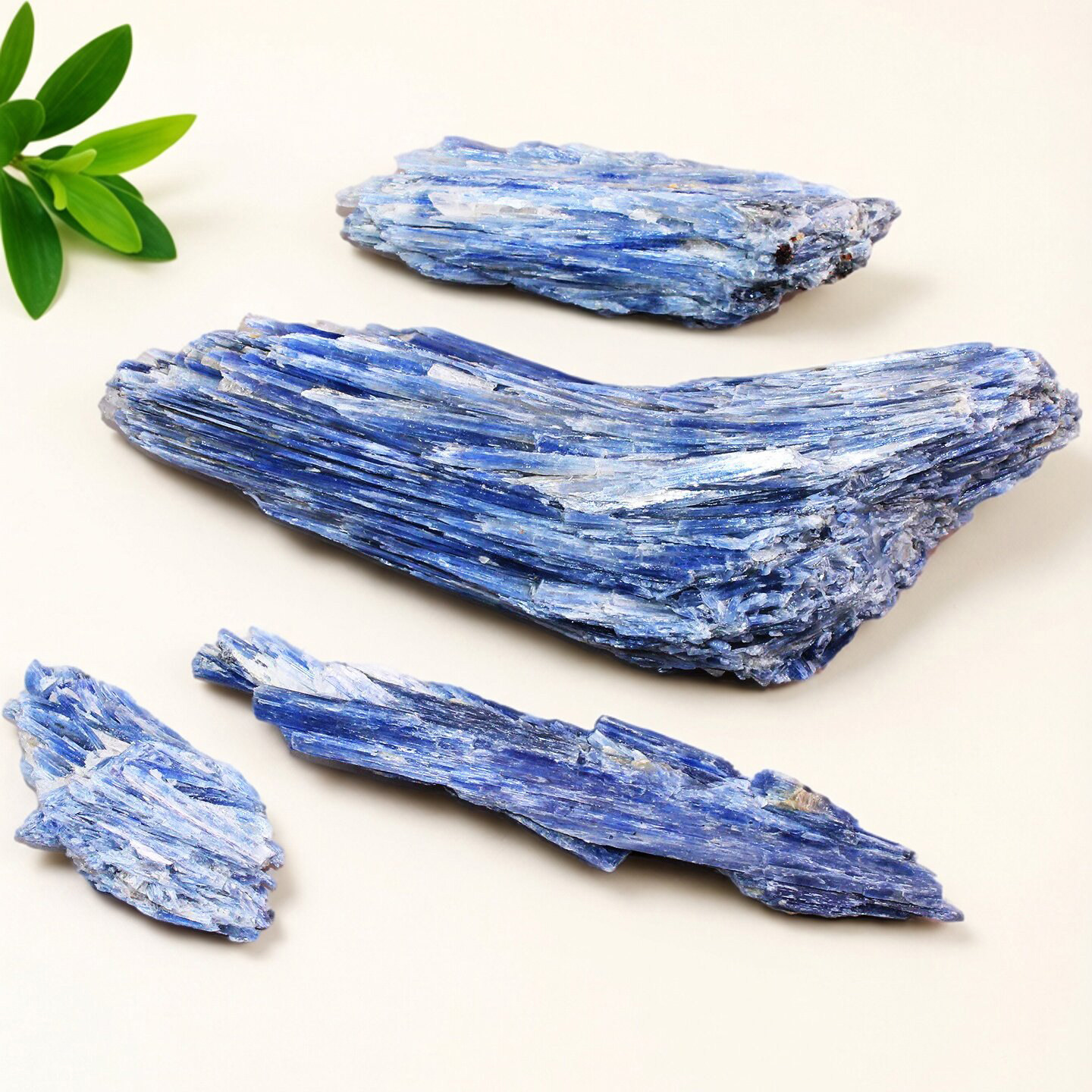 如鸿天然水晶原石蓝色蓝晶石矿石长条形石头摆件标本石宝石