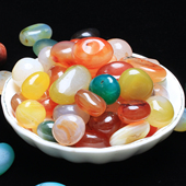 天然红玛瑙原石摆件大颗粒水晶矿石鱼缸装 饰养乌龟海洋彩色石头