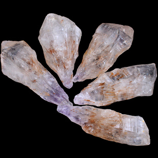 如鸿天然水晶原石毛料长条形紫色黄超七鸡毛发晶矿石标本石头