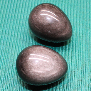 如鸿天然黑曜石原石摆件蛋形银曜石水晶矿石小把玩件