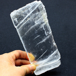 如鸿一物一图天然透石膏石水晶原石摆件石头片状宝石消磁石块