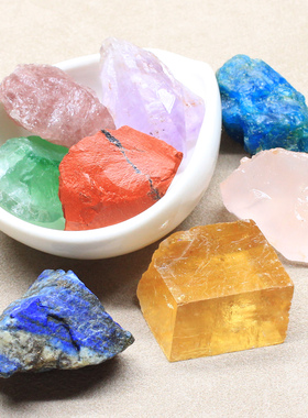 如鸿天然水晶石原石矿石标本石头散装绿萤石方解石宝石扩香石摆件