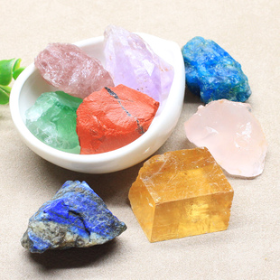 如鸿天然水晶石原石矿石标本石头散装绿萤石方解石宝石扩香石摆件