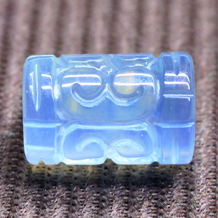 如鸿天然水晶桶珠蓝色海蓝宝回纹珠手链DIY饰品配件散珠圆柱形