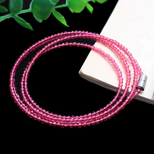 如鸿红色尖晶石手链水晶手串细小多圈女士项链礼物