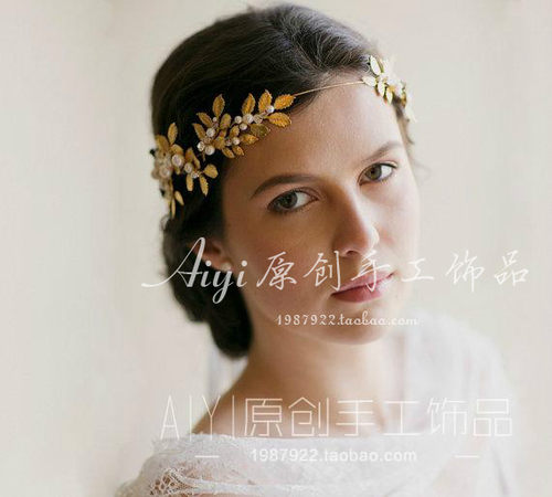 金叶巴洛克风格摄影皇冠礼服发箍