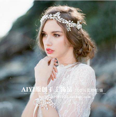 欧美新娘头饰珍珠王冠发箍婚礼