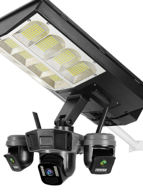 new跨境okampro 三镜头太阳能路灯 网络摄像头 4G camrea