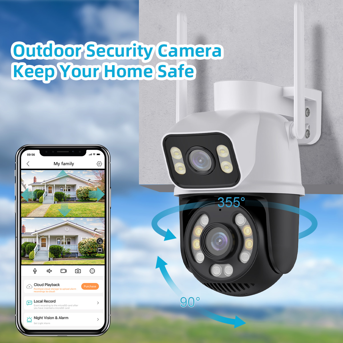 poe跨境icsee超级看看双画面网络摄像机wifi camera摄像头6mp