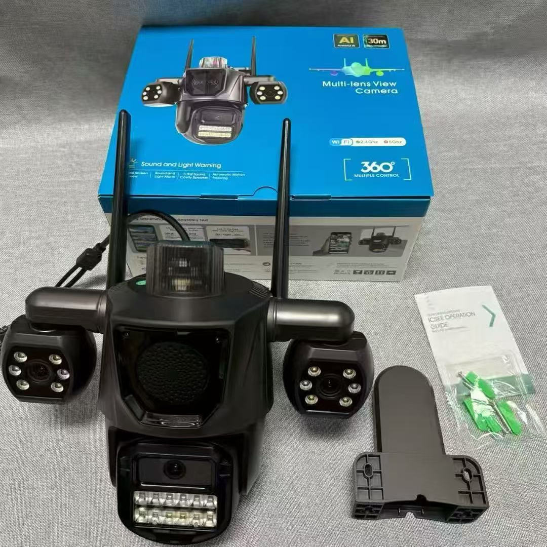 new跨境三镜头icsee超级看看户外wifi camera摄像机无线摄像头