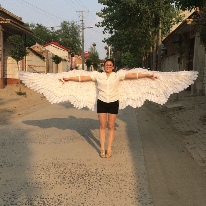 维秘可煽动翅膀软体羽毛定做翅膀形态自由造型成人款天使翅膀