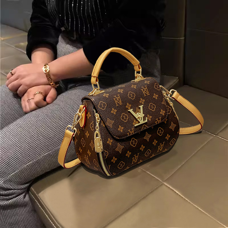 凯狄欧品牌包包女士2026新款高级感洋气老花小圆包手提单肩斜挎包