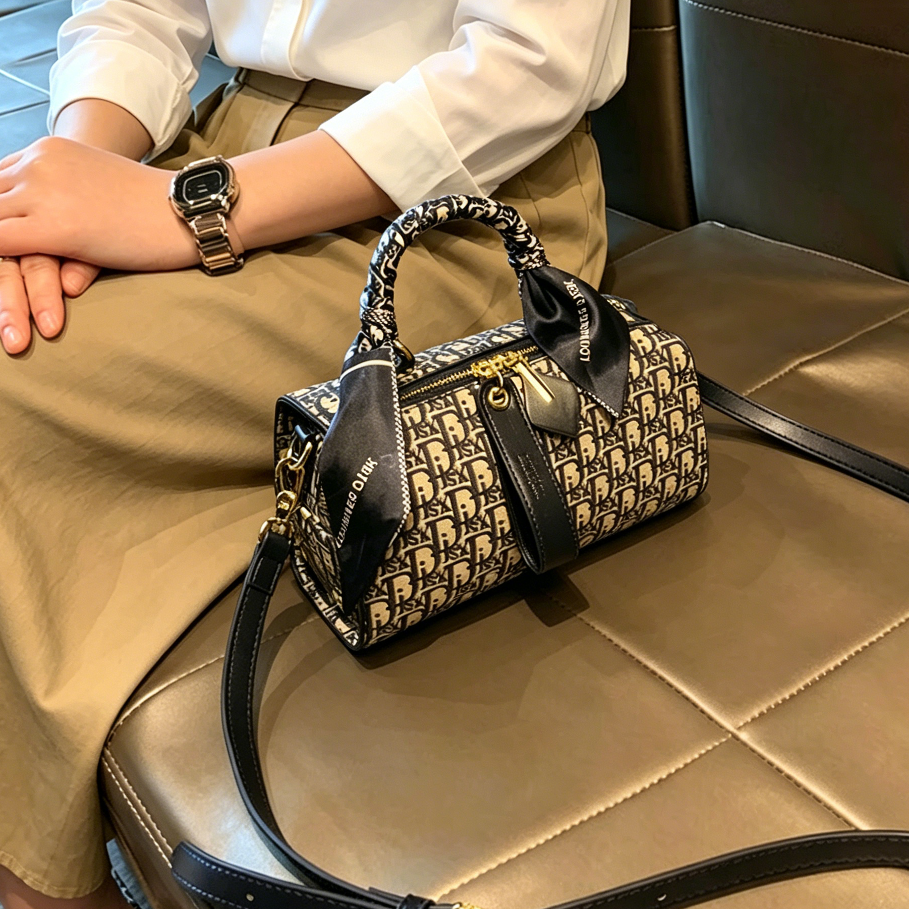 专柜品牌包包女士2026新款高级感巨好看真皮枕头包手提单肩斜挎包