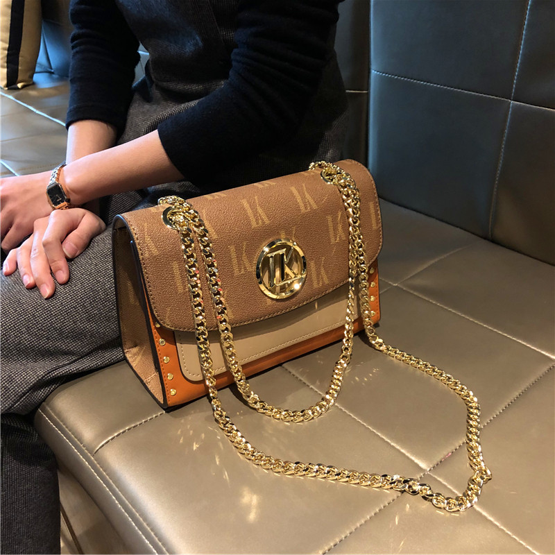 LK品牌包包女士2026新款高级感洋气真皮腋下链条小方包单肩斜挎包