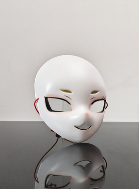 彩绘萌妹子萌娃古风款网红搞笑萌娃塑料PVC面具万圣节cos装饰派对