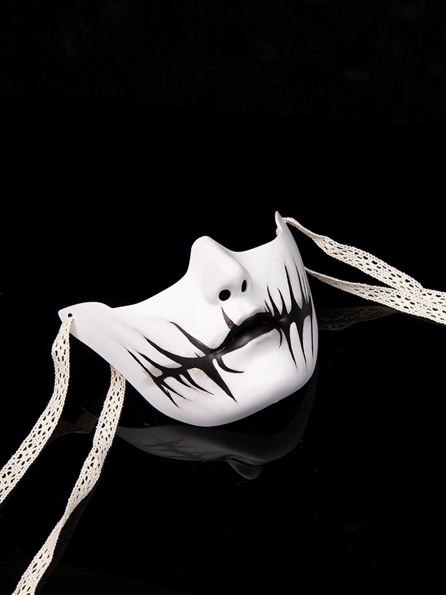 Jack Funning Award Fifth Personality Stitched Half-Face Mask Handmade Unisex Face Mask Hand-Painted Pre-Made Makeup Cosplay