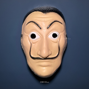 纸钞屋影视同款达利道具塑料全脸面具万圣节cos化装舞会表演PVC