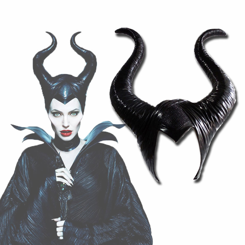 沉睡魔咒牛角头套Maleficent玛琳菲森面具Cosplay周边万圣节道具-封面