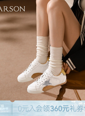 哈森内增高时尚百搭休闲鞋小白鞋运动鞋女秋季新品HCL252903